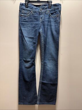 Silver Jeans Women's Boot Cut Dark Blue Denim